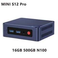 소형미니PC 미니 휴대용 산업용 한뼘 Beelink-MINI S12 Pro 인텔 알더 레이크 N100 PC 윈도우즈 11 DDR4 16GB 500GB SSD 데스크탑 게이밍 컴퓨터, 03 EU, 03 N100 16GB 500GB