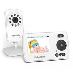 HelloBaby 카메라 및 오디오가 있는 모니터 304.8m(1000피트) 장거리 비디오 베이비 모니터 - Wi-Fi 없음 야간 시야 VOX 모드 절전 6.1cm(2.4인, HB30