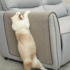 애완 동물 Scratcher 매트 자연 Sisal 고양이 긁는 매트 내마 모성 바닥 및 벽 고양이 스크래치 패드 깔개 실내 가구 수호자 고양이 용품, 회색, 40*60cm
