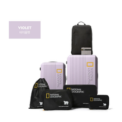 (국내매장판/AS가능) 내셔널지오그래픽 두오모캐리어(24+20+백팩+백인백+여권지갑+커버) 바이올렛 퍼플 보라 TSA 승인 여행용 캐리어 셋트 커플 여행