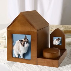 Apnoo 강아지 고양이 유골함 반려동물 장례 용품 기념 상자 메모리얼 소나무 보관함