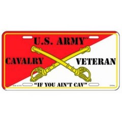 미군 육군 번호판 - 미군 - 미국 육군 기병 검 로고, 단일