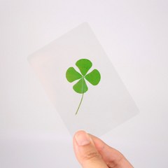 행운공방 네잎클로버 크로버 코팅 카드 투명, 코팅카드 단품, 1개