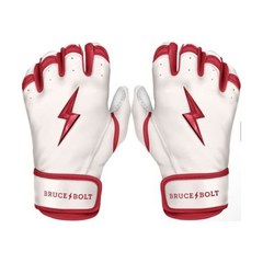 브루스볼트 배팅장갑 BRUCE BOLT Batting Gloves Bader Series Premium Pro White/Red Adult XXL NEW!