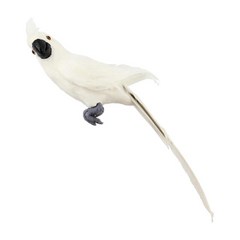 외부 파티 야드용 잉꼬 인공 조류 실물 같은 60cm 새 앵무새 모델, 하얀색, 거품 깃털