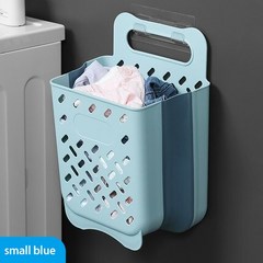 대용량 세탁 바구니 욕실 벽걸이 의류 보관 바구니 가정용 접이식 바지 자켓 보관 가방, 작은 파란색 바구니, 색깔5