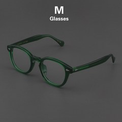 LEMTOSH 남녀공용 조니뎁 안경 컴퓨터 고글 클린 렌즈 빈티지 투명 아세테이트 광학 안경테, [26] C26