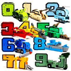해피아이 숫자변신 합체로봇 10종 블럭 세트 장난감 유아어린이 숫자학습용 0-9까지 10개세트, 혼합색상