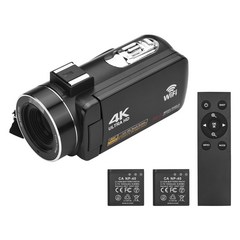 Andoer 4K 56MP 디지털 비디오 카메라 WiFi 캠코더 DV 레코더 18X 줌, 세트 1