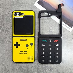 더딱꿍 z플립5 레트로 커플 전화기 게임기 빈티지 고무 휴대폰 케이스