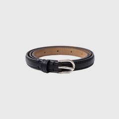 룩캐스트 블랙 헤리 씬 레더 벨트 / BLACK HERY THIN LEATHER BELT