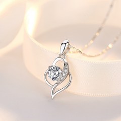 ANYOU 컬러 다이아몬드 펜던트 순은 목걸이 연인선물 +고급선물세트