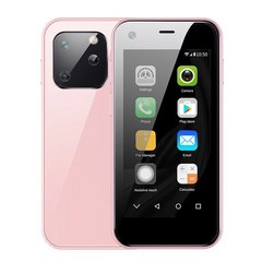 지널 SOYES XS13 미니 안드로이드 휴대폰 3D 유리 듀얼 SIM TF 카드 슬롯 5MP 카메라 구글 플레이 스토어 소형 스폰 선물, Add 64G TF card, 분홍색, 24.Add 64G TF card - 분홍색