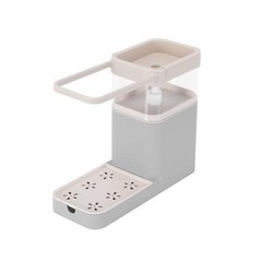 800ML 신형 비누 펌프 분배기 스펀지 스탠드 청소 액체 분배기 용기 비누 정리기 주방 청소 도구 - 스탠드 및 스탠드 (회색), 1개, 흰색