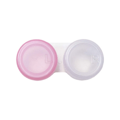 렌즈소녀 핑크 소프트 렌즈케이스, 1개, 핑크+투명