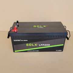 인산철(LifePo4) 배터리 SOLX 12.8V 200Ah 캠핑용 화물차 보조용, 1개