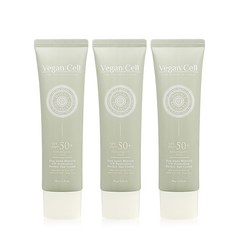 비건셀 논나노 온가족 순한 저자극 무기자차 퍼펙트 선크림 SPF 50+ / PA++++ (주름개선 미백 자외선 차단 3중 기능성), 3개, 50g