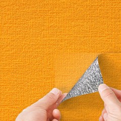 쿠셔니벽지 폭 50cm x 20m 격자무늬 스티커 접착식 붙이는 벽지 곰팡이방지 오염방지 단열폼, 오렌지