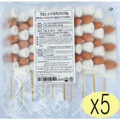 맛정 소떡소떡 1.3kg(130g-10ea) 소시지와떡꼬치, 5개, 130g