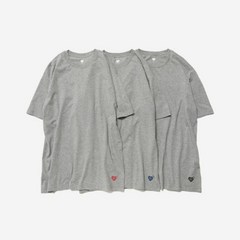휴먼 메이드 티셔츠 그레이 (3팩) Human Made T-Shirts Gray (3 Pack)