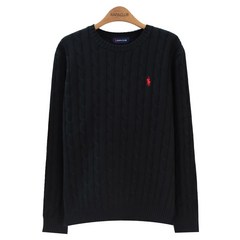 라파클럽 남녀공용 케이블 꽈배기 면 100% 긴팔 니트 스웨터
