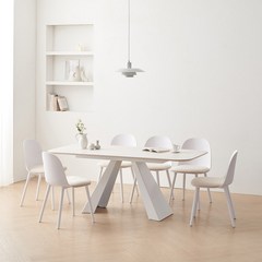 달리아 6인용 포세린 세라믹 식탁 세트 1800 (의자6), 캐슬마블, 의자6개