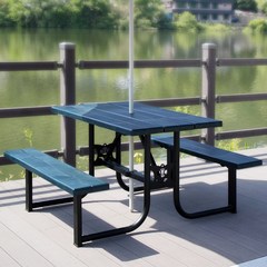 착한 정원용 카페용 펜션용 야외 테이블 의자(파라솔 별도), 네이비