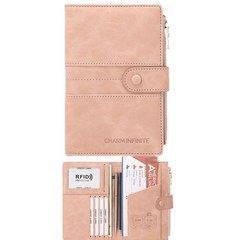 프라홈 RFID 해킹방지 단추 지퍼 수첩형 여권 지갑 케이스