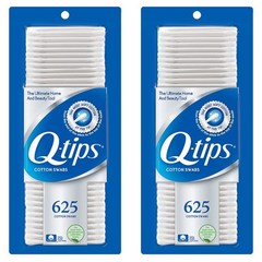 Qtips 큐팁스 순면 100% 면봉 625입 2개팩, 625개입, 2개