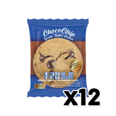 초코칩 르뱅버터쿠키 베이커리간식 75g x 12개, 단품
