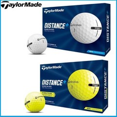 TaylorMade 테일러메이드 디스턴스+ 골프공 1더즌 드라이버 비거리 최적화 2피스 2021년 신형, 1세트, 화이트