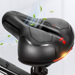 케리몰 푹신하고 넓은 전립선 걱정없는 쿠션감의 무통증 자전거 안장, 블랙.레드, 1개