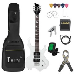 레스폴기타 일렉기타 IRIN 메이플 바디 가방 스피커 포함 필요한 부품 24 6 현, 3.White Guitar Set 3