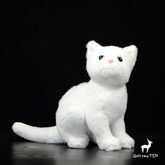 [해외직구] 흰고양이 검은고양이 인형 야옹 봉제인형 캣 냥펀치, 흰고양이 인형