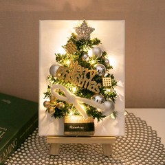 LED 크리스탈트리액자A 29cm_P (이젤포함) 크리스마스 트리 장식 소품, 단품