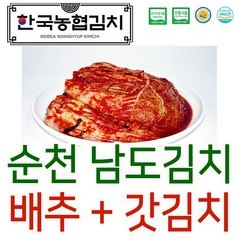 한국농협김치 순천 남도 배추 포기 + 갓 김치 HACCP 국산, 배추포기김치5kg+갓김치1kg