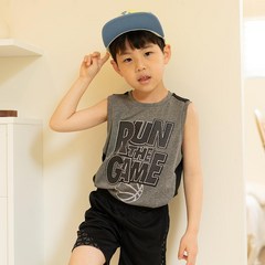 점핑빈 키즈 남아 슬리브리스 아동 민소매 티셔츠