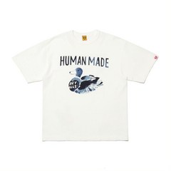 RICK셀러 휴먼메이드 HumanMade 수묵화 오리 반팔 티셔츠 창의적이고 흥미로운 일본 남성과 여성 라운드 넥 탑 T 여름