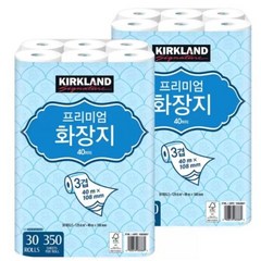 커클랜드 프리미엄 화장지 3겹 롤화장지 30롤 x1팩 + 빈즈물티슈10매, 1세트, 2개