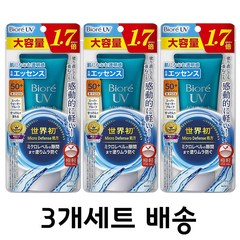 [대용량] 비오레 UV 아쿠아 리치 워터리 에센스 85g 3개세트 (일반 제품의 1.7 배) 선크림 선블록 워터젤 에센스 선스틱, 3개