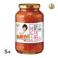 꽃샘식품 꿀레드자몽차, 1kg, 1개입, 5개