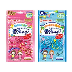 KINCHO 킨초 카오링 모기 퇴치 팔찌 핑크1(꽃향30개입)+블루1(과일향30개입) x1세트, 핑크+블루, 1세트