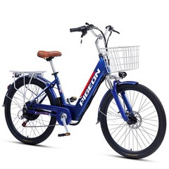 MONTHERIA 성인 전기 자전거 48V 리튬전지 이륜 출퇴근 배달 전동 바이크 B918-31, 10Ah/30-35km, 블루레드 26인치