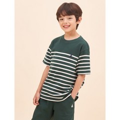 (국내배송) 피케 마린 스트라이프 티셔츠 그린 (BI3342U05M) BEANPOLE KIDS 빈폴 키즈