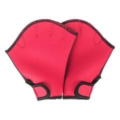 1 쌍의 수생 수영 장갑 웹 베드 수영 장갑 손가락없는 방수 패들 장갑 다이빙 서핑 3 사이즈, M, 빨간색