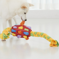 몽이네 노즈워크 공 애견 강아지 장난감 볼 분리불안 놀아주기 놀이터 6종, 럭비공터그놀이, 그린