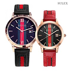 슈럭스 [이벤트중] GUOU 8082 Quartz Watch 36MM 남녀 패션 가죽시계 + 선물포장