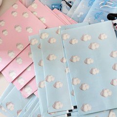 [스티커 증정] 구름 페이퍼백 구디백 선물포장 각대봉투 선물봉투, 핑크
