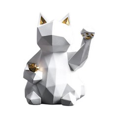 동상 수 지 고양이 조각 장식 정원에 대 한 가정용 소장 입상 화려한 장식 6.9 인치, 수지, 화이트