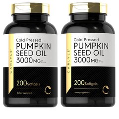 Carlyle COLD PRESSED Pumpkin Seed Oil 칼라일 콜드프레스 호박씨 오일 3000 mg 200캡슐 2개, 200정